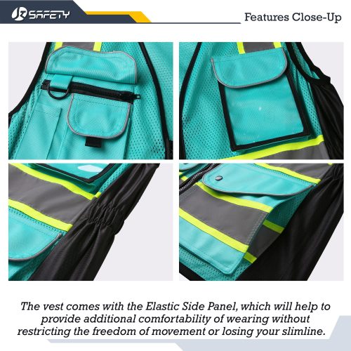 Jksafety9pocketshi visneoncolormeshwomensafetyvestforworkschalecodeseguridaddemujerdemalladealtavisibilidadparaobras 4