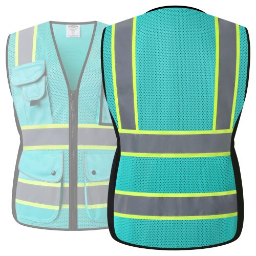 Jksafety9pocketshi visneoncolormeshwomensafetyvestforworkschalecodeseguridaddemujerdemalladealtavisibilidadparaobras 7