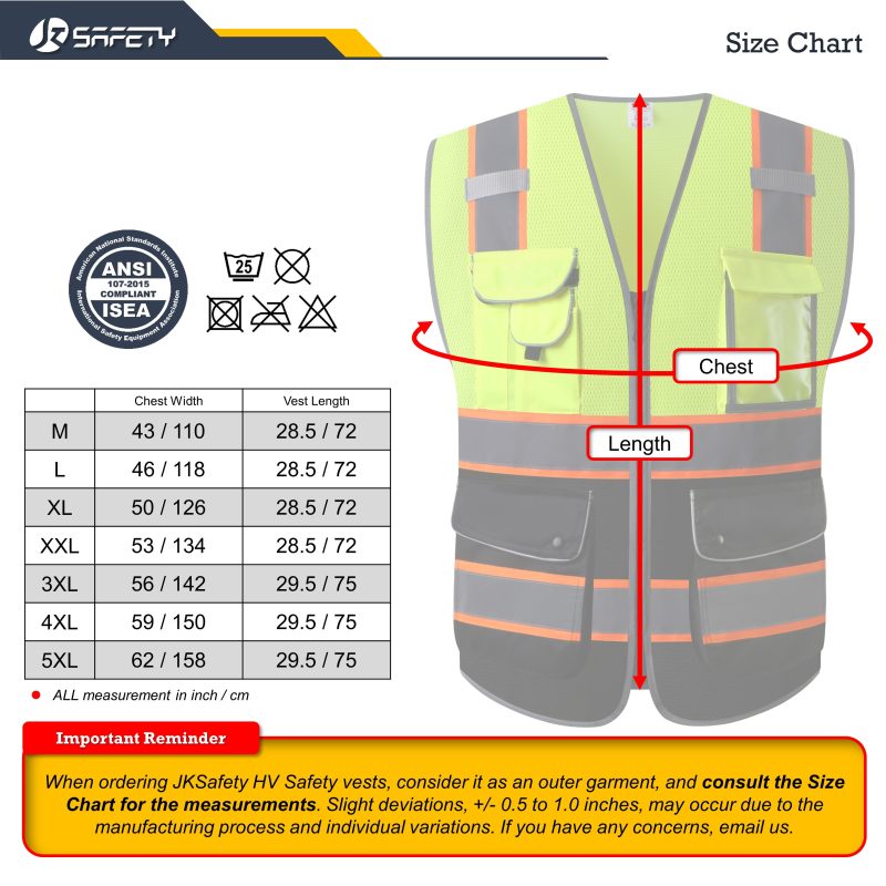 jksafety9pocketsmesh2colorneonyellowblackfluorescentorangetrimmingclass1brighthi visvestformanmenwomanwomen 5