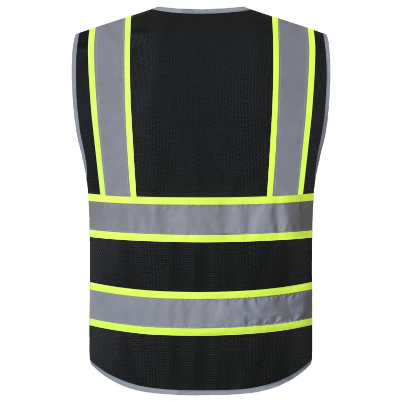 jksafetyhi visneonblackcolormeshreflectivesafetyvestchalecodeseguridadreflectantedemalladecolorneondealtavisibilidad 2