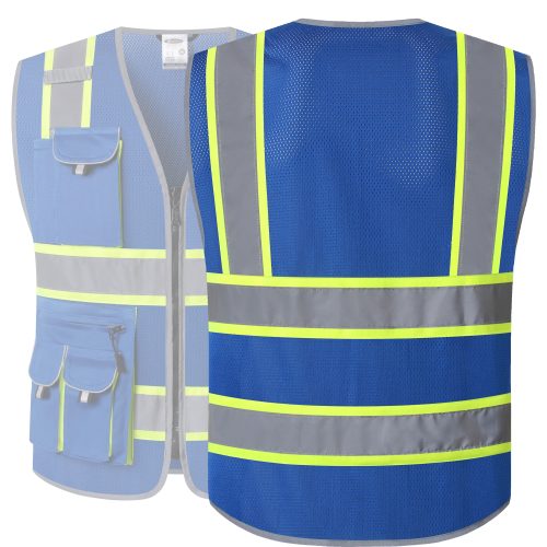 jksafetyhi visneonbluecolormeshreflectivesafetyvestchalecodeseguridadreflectantedemalladecolorneondealtavisibilidadformen 2