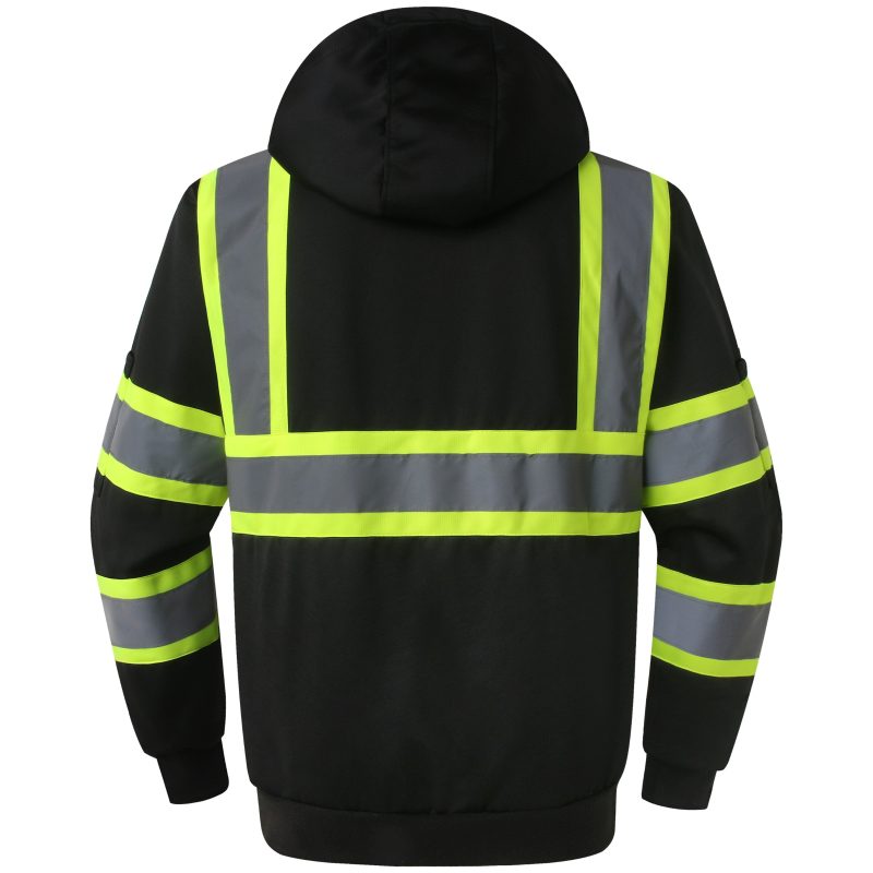 jksafetyhi visreflectivesafetyhoodiesafetysweaterblackcolorformenwomenworksafetyutility 2