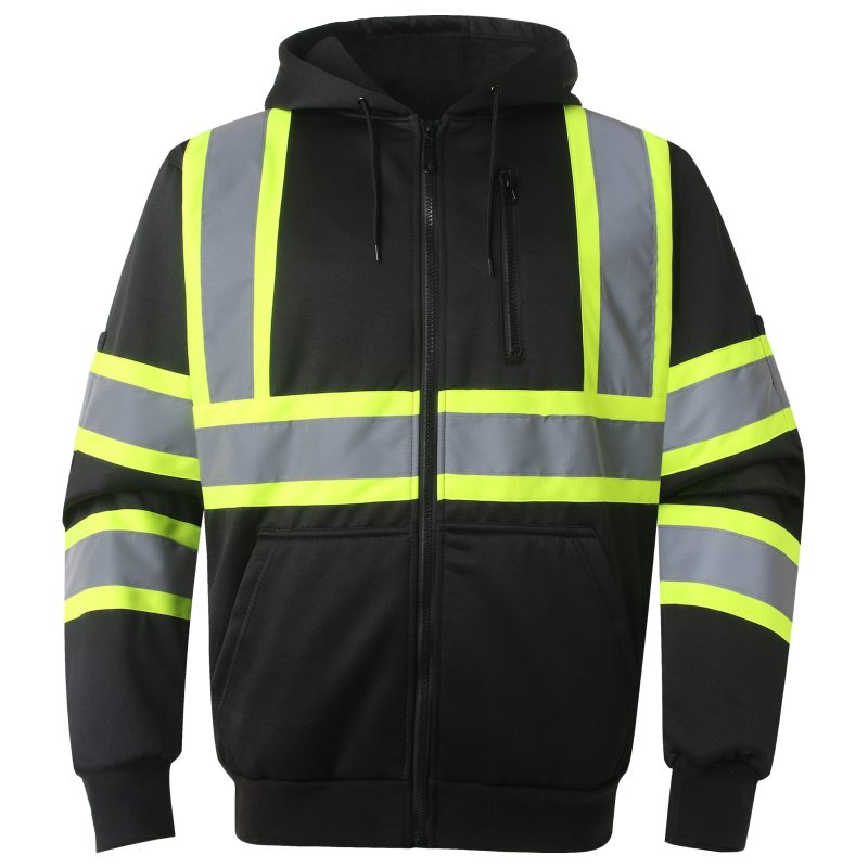 jksafetyhi visreflectivesafetyhoodiesafetysweaterblackcolorformenwomenworksafetyutility 3