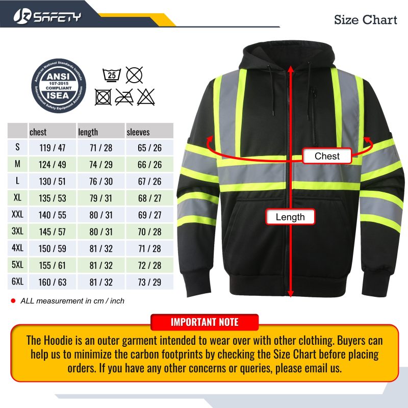 jksafetyhi visreflectivesafetyhoodiesafetysweaterblackcolorformenwomenworksafetyutility 7