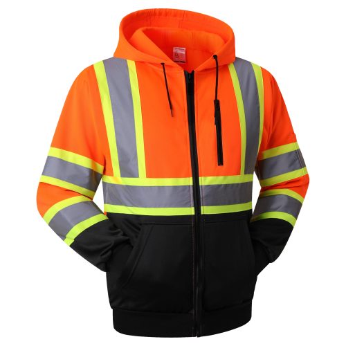 jksafetyhi visreflectivesafetyhoodiesafetysweaterorangeandblackbottomcolorformenwomenworksafetyutility 2