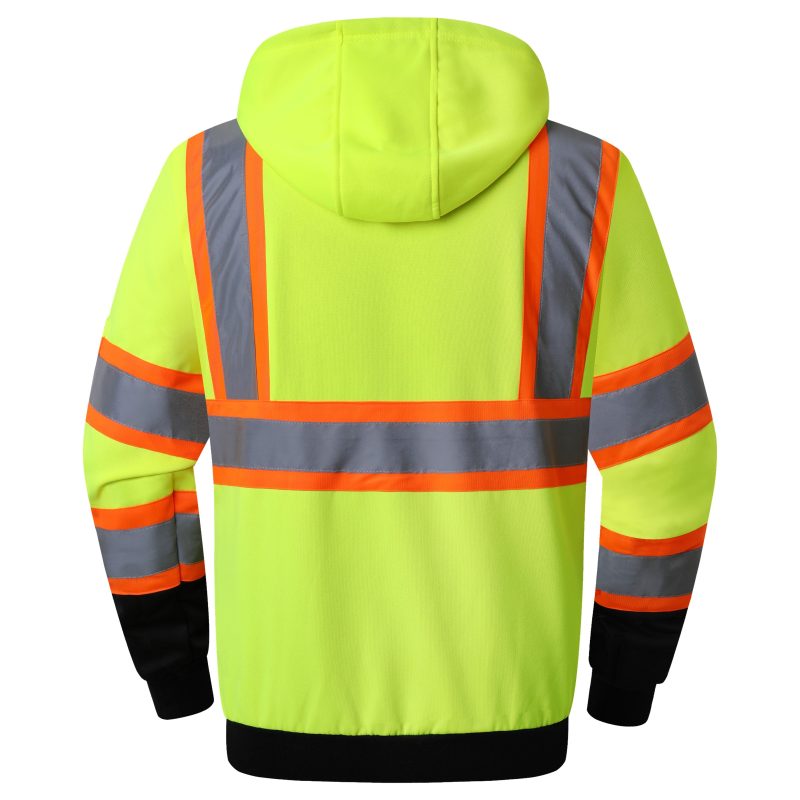 jksafetyhi visreflectivesafetyhoodiesafetysweateryellowandblackbottomcolorformenwomenworksafetyutility 3