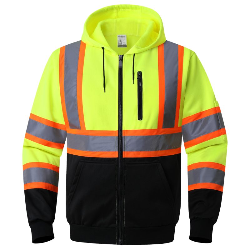 jksafetyhi visreflectivesafetyhoodiesafetysweateryellowandblackbottomcolorformenwomenworksafetyutility 4