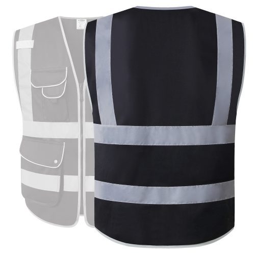 jksafetyhivisblackfluorescencesafetyvestformenforwomenppeforconstructionforworkansioshacompliant 2