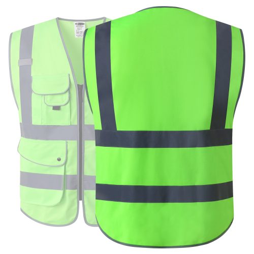 jksafetyhivisneongreenfluorescencesafetyvestformenforwomenppeforconstructionforworkansioshacompliant 2