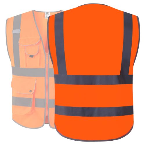 jksafetyhivisneonorangefluorescencesafetyvestformenforwomenppeforconstructionforworkansioshacompliant 2