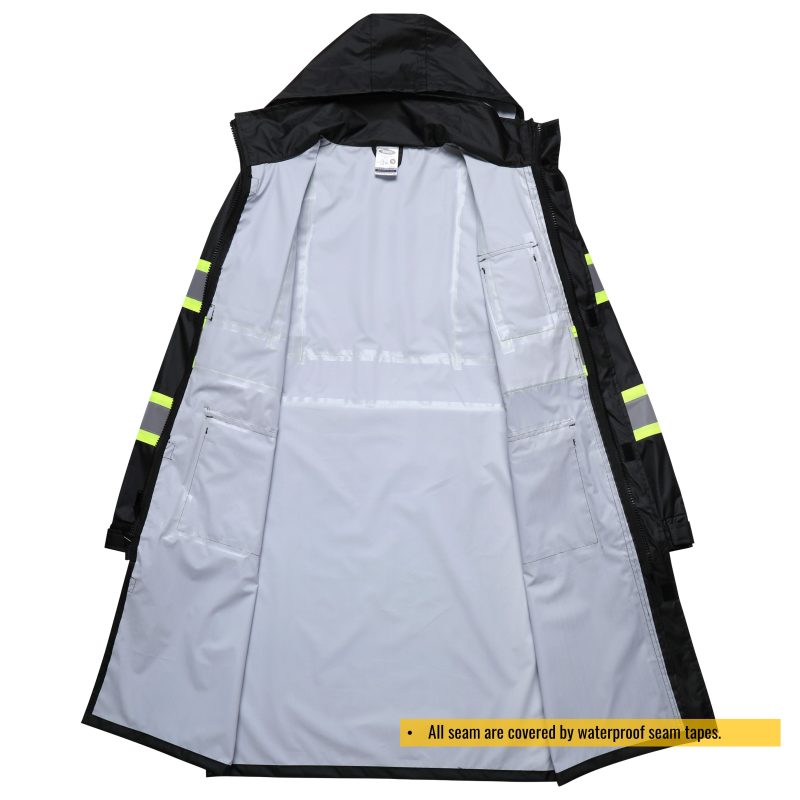 jksafetyhivisraincoatraingearformenwomenworkutilityoshacompliantblack 3