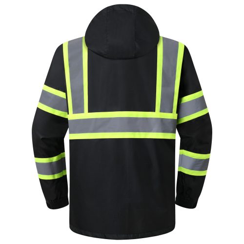 jksafetyhivisrainjacketrainsuiteformenwomenworkutilityoshacompliantblack 2