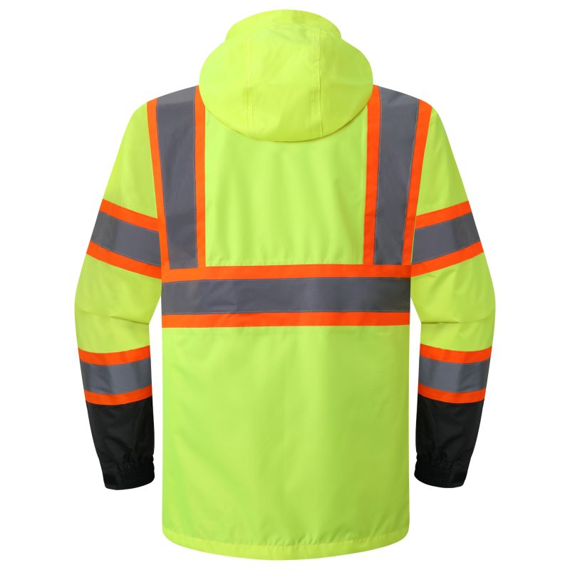 jksafetyhivisrainjacketrainsuiteformenwomenworkutilityoshacompliantyellow 2