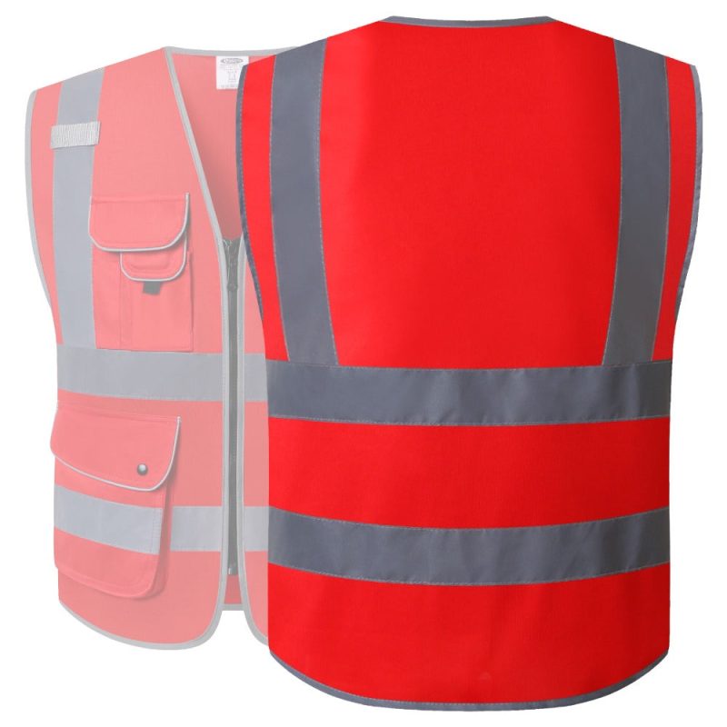 jksafetyhivisredfluorescencesafetyvestformenforwomenppeforconstructionforworkansioshacompliant 2