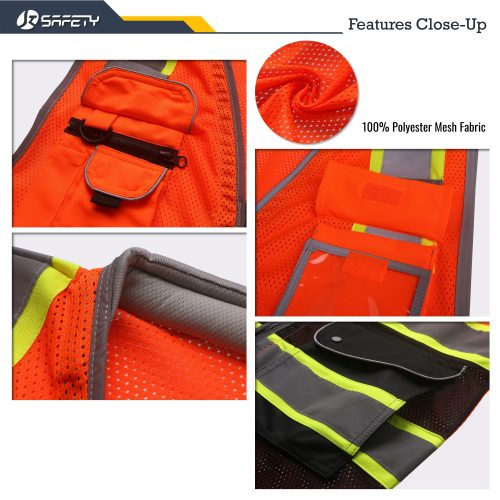 jksafetyhvmeshfabriccushioncollarorangeblacksafetyvestansioshacompliantconstructionvestformenandwomen 4 deaca6e5 9b3f 4b92 ae51 33720c517ddd