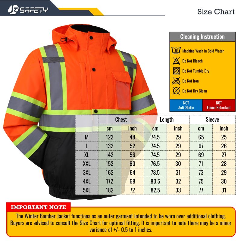 jksafetywinterbomberjacketwarmwaterrepellentinnerpocketorangeblackcolor 2